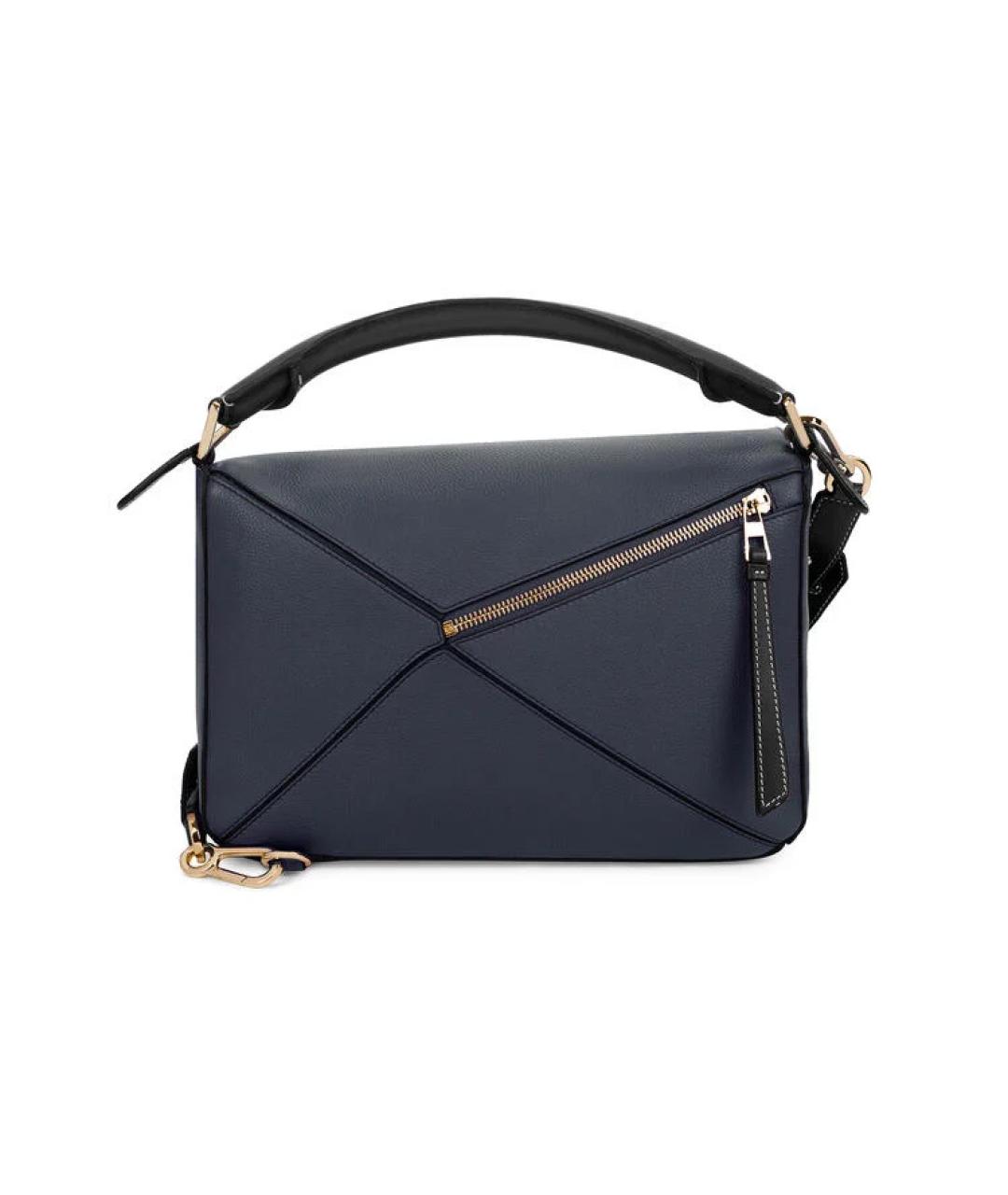 LOEWE Синяя кожаная сумка с короткими ручками, фото 3