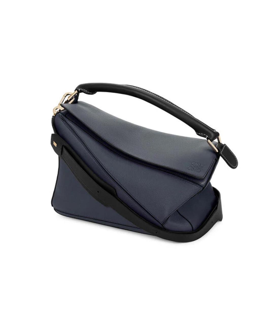 LOEWE Синяя кожаная сумка с короткими ручками, фото 2