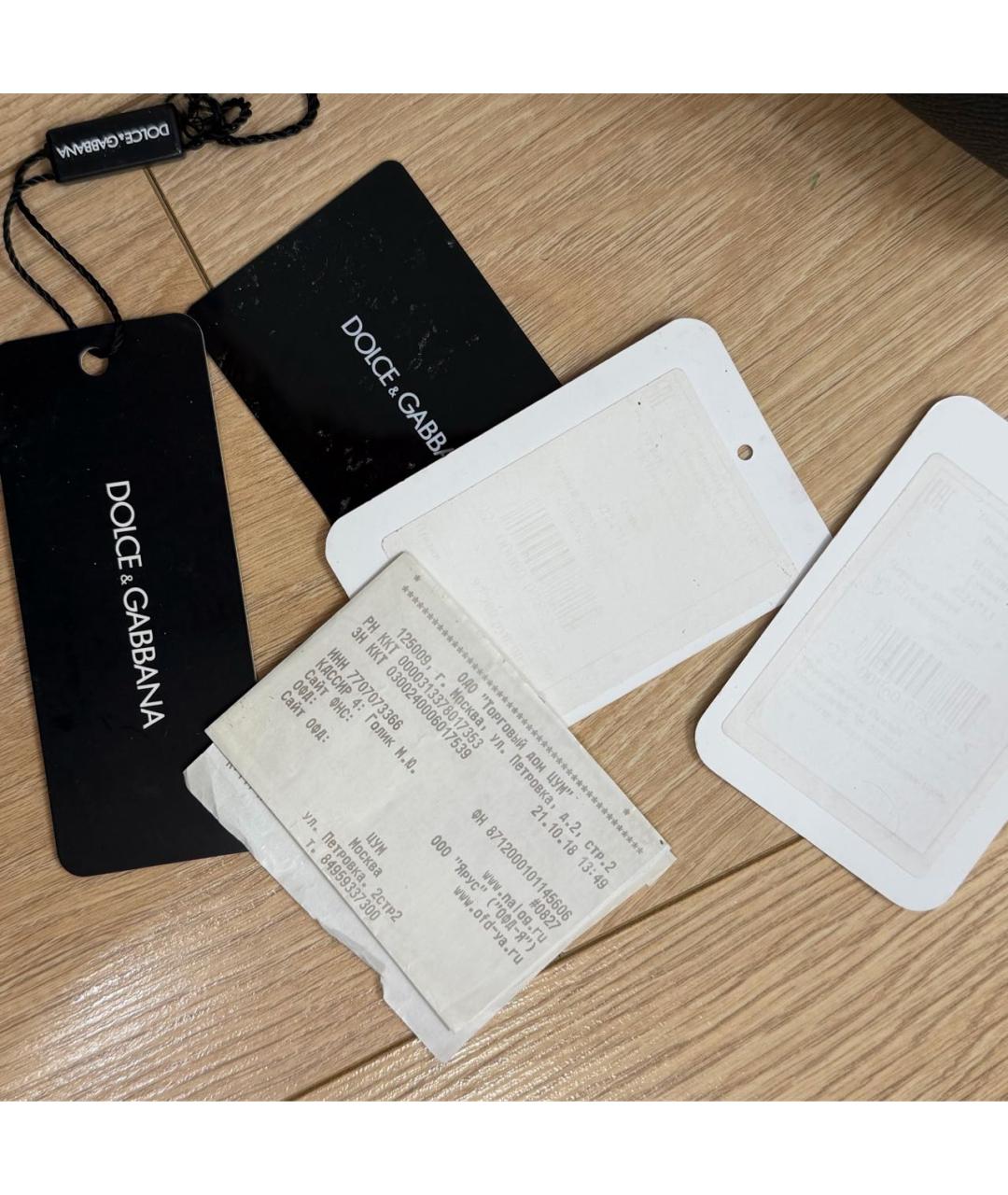 DOLCE&GABBANA Черная кожаная сумка с короткими ручками, фото 5