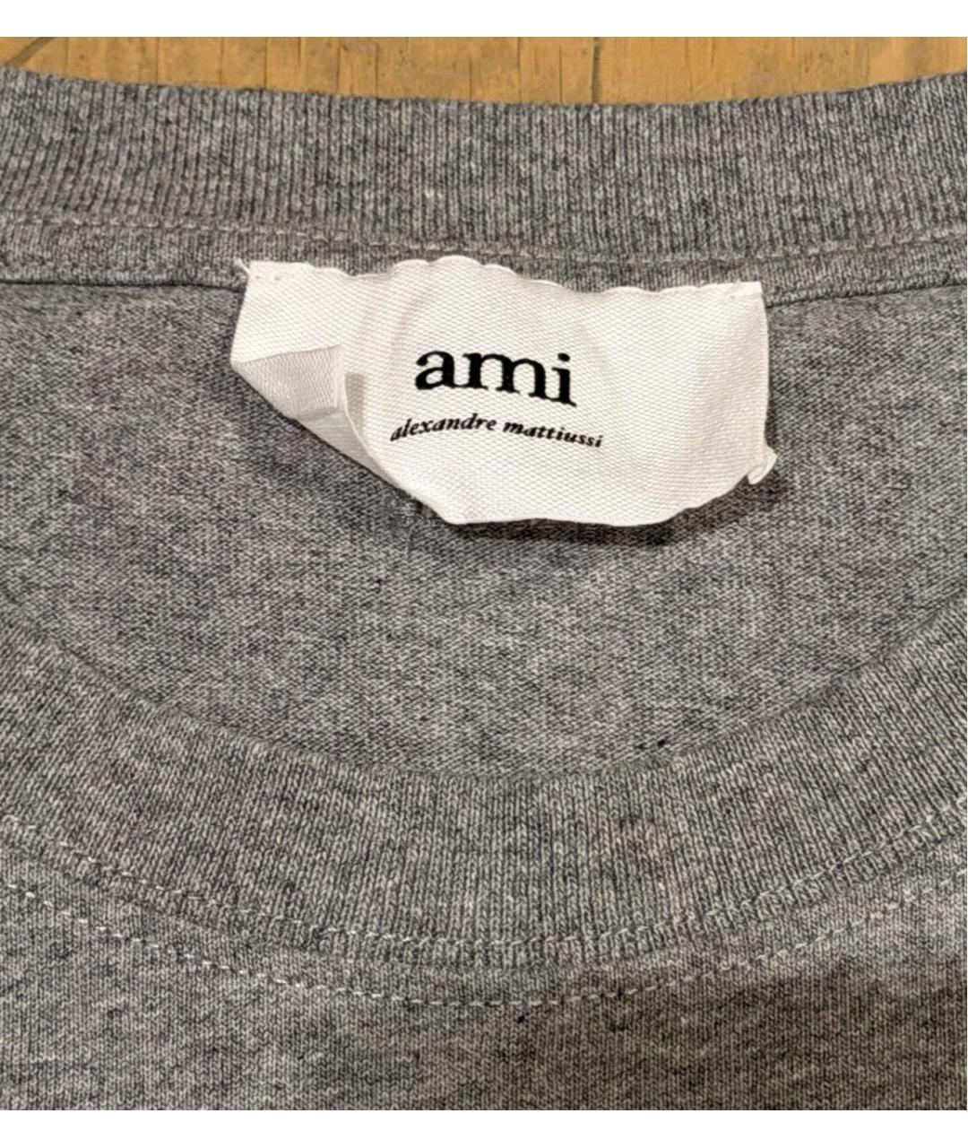 Ami Paris Серая хлопковая футболка, фото 5