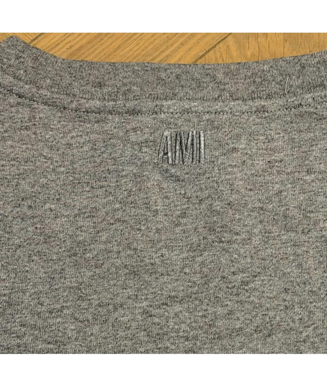 Ami Paris Серая хлопковая футболка, фото 6