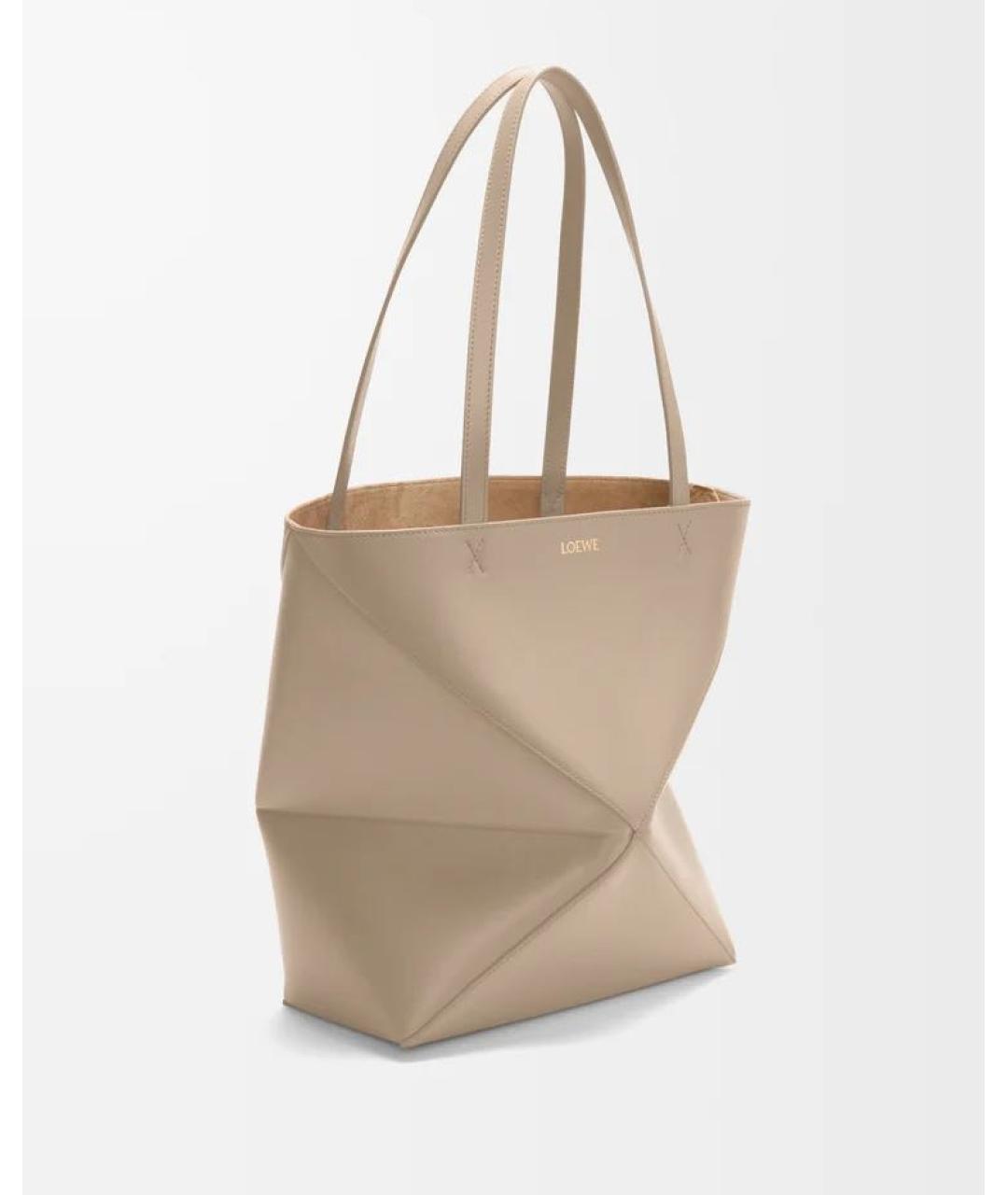 LOEWE Бежевая кожаная сумка через плечо, фото 4