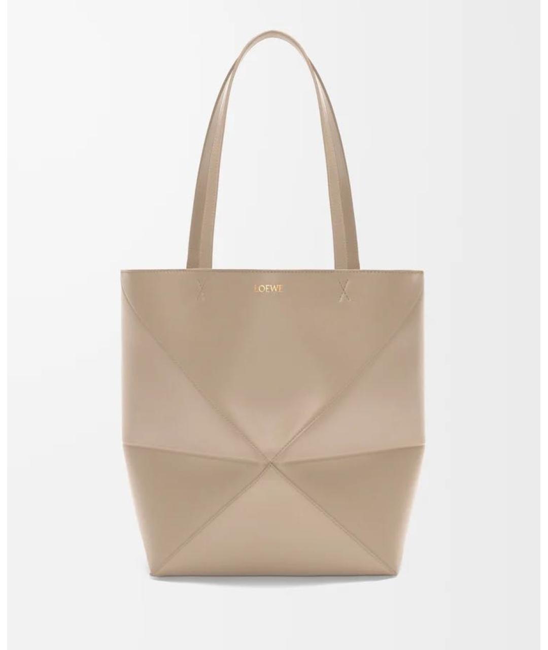LOEWE Бежевая кожаная сумка через плечо, фото 6
