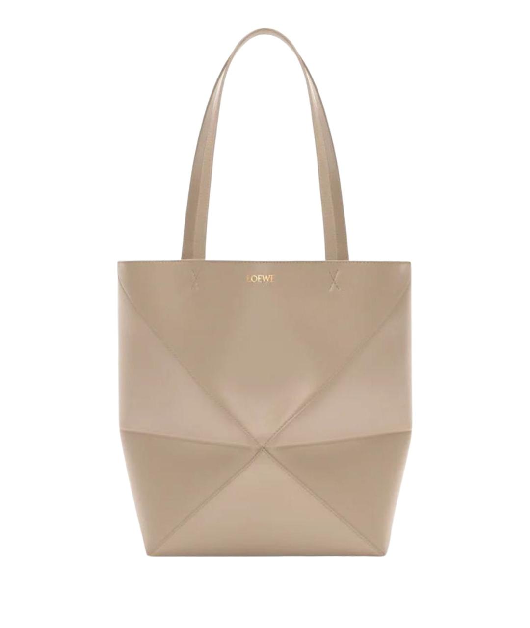 LOEWE Бежевая кожаная сумка через плечо, фото 1