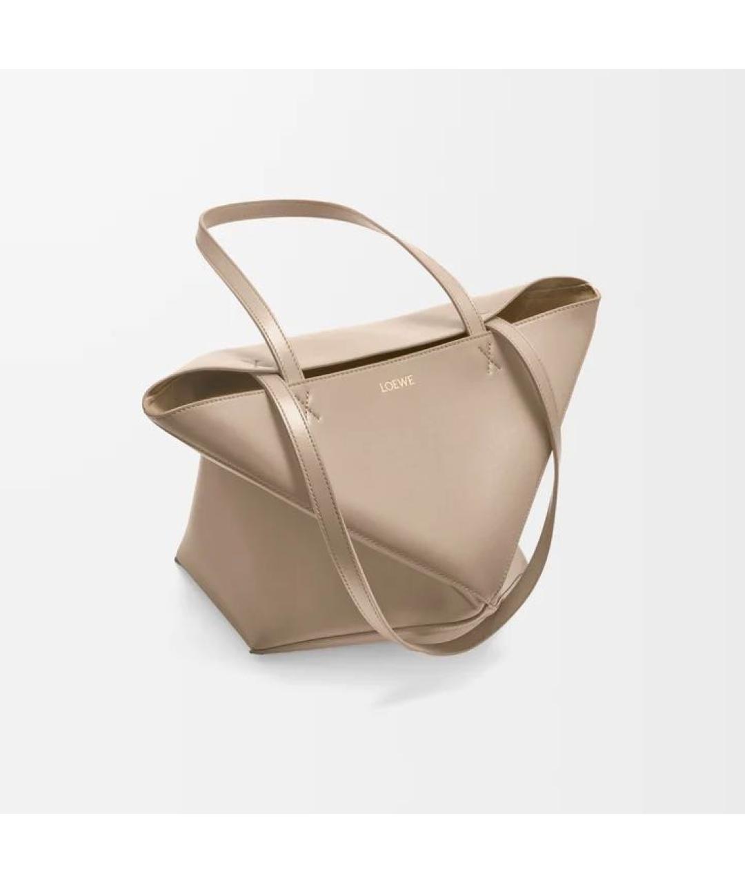 LOEWE Бежевая кожаная сумка через плечо, фото 5