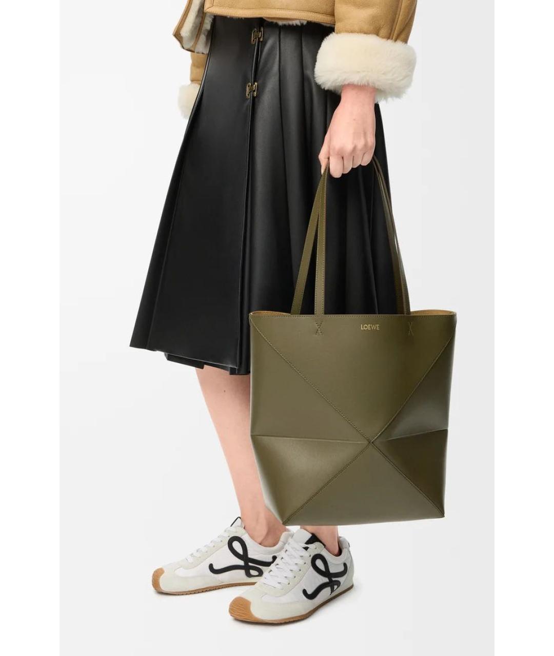 LOEWE Хаки кожаная сумка через плечо, фото 3