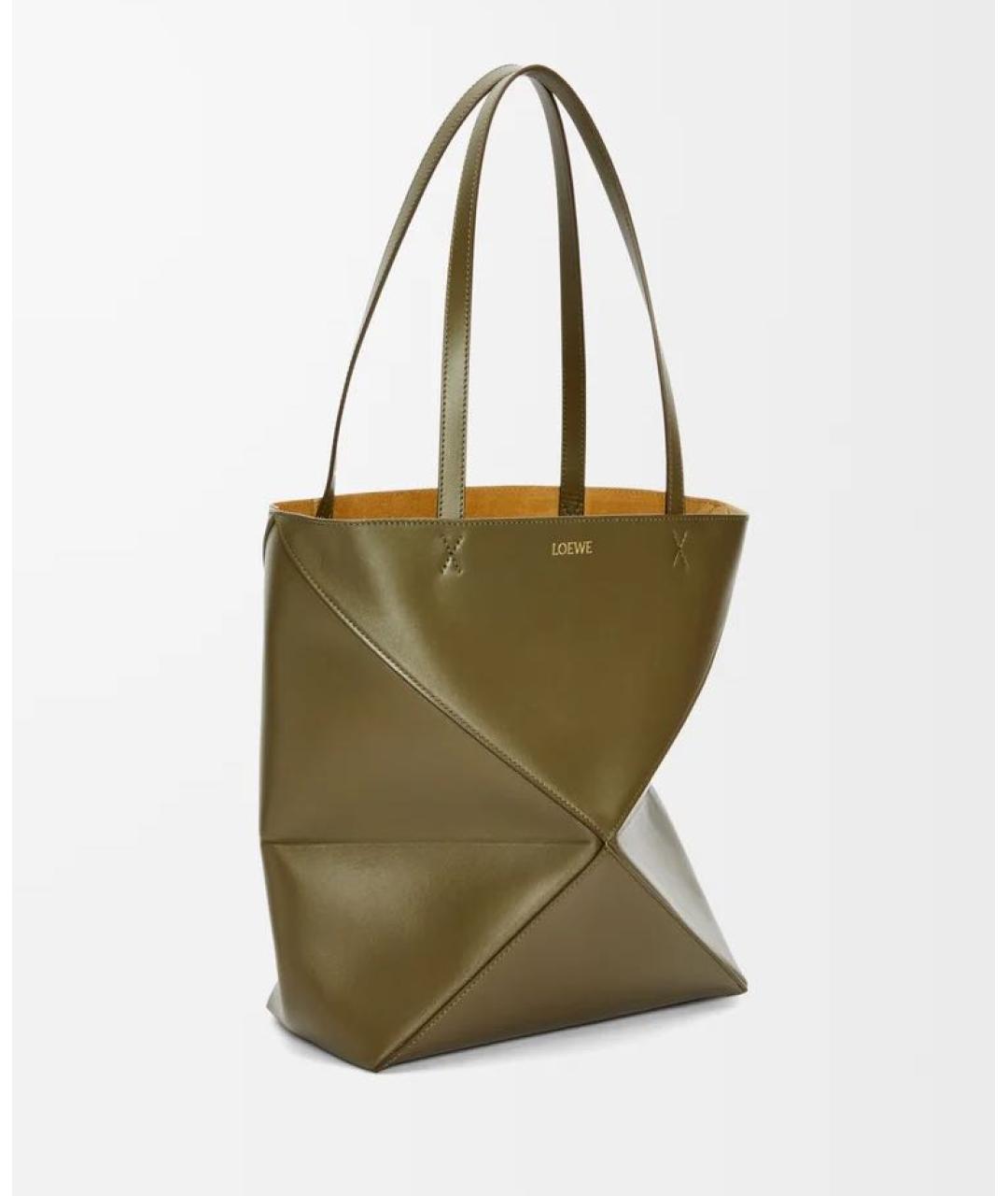 LOEWE Хаки кожаная сумка через плечо, фото 4