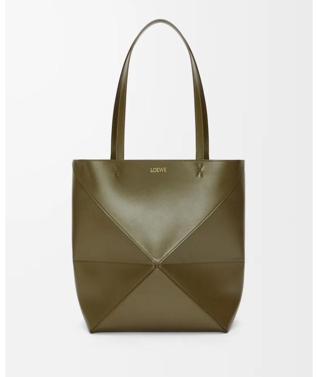 LOEWE Хаки кожаная сумка через плечо, фото 5