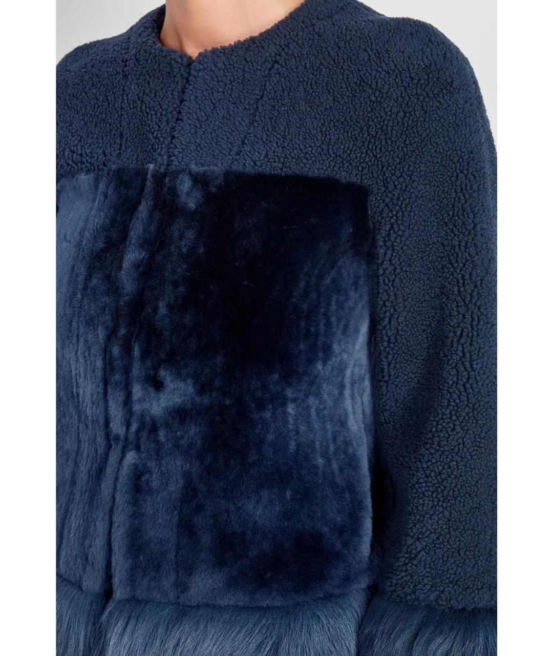 LORO PIANA Темно-синяя меховая дубленка, фото 6