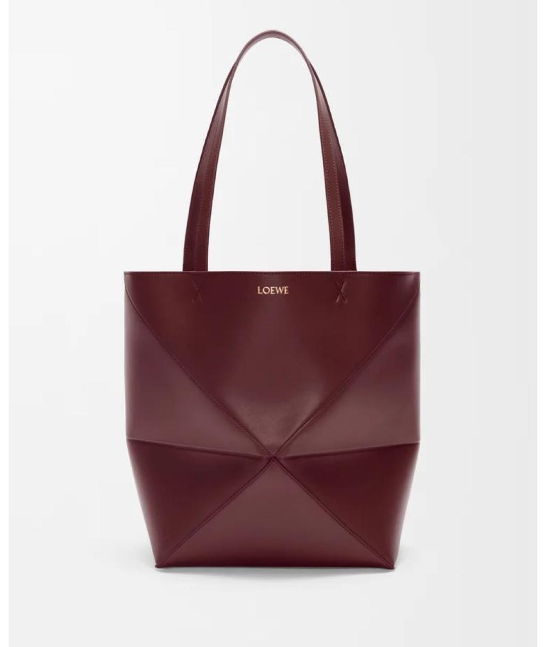 LOEWE Бордовая кожаная сумка через плечо, фото 6