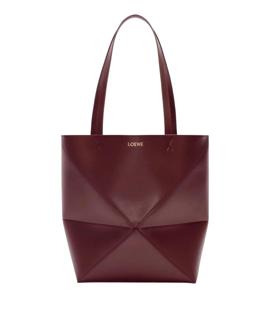 LOEWE Бордовая кожаная сумка через плечо, фото 1