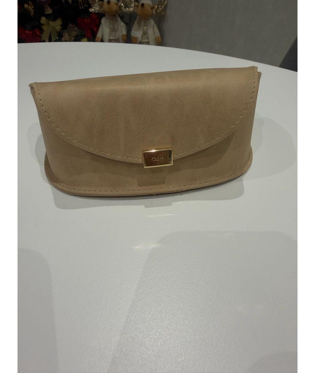 CHLOE Золотые металлические солнцезащитные очки, фото 4