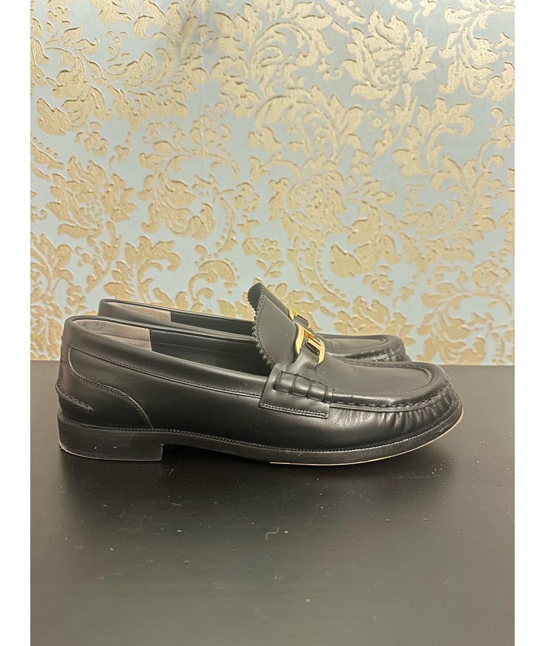 FENDI Черные кожаные лоферы, фото 9