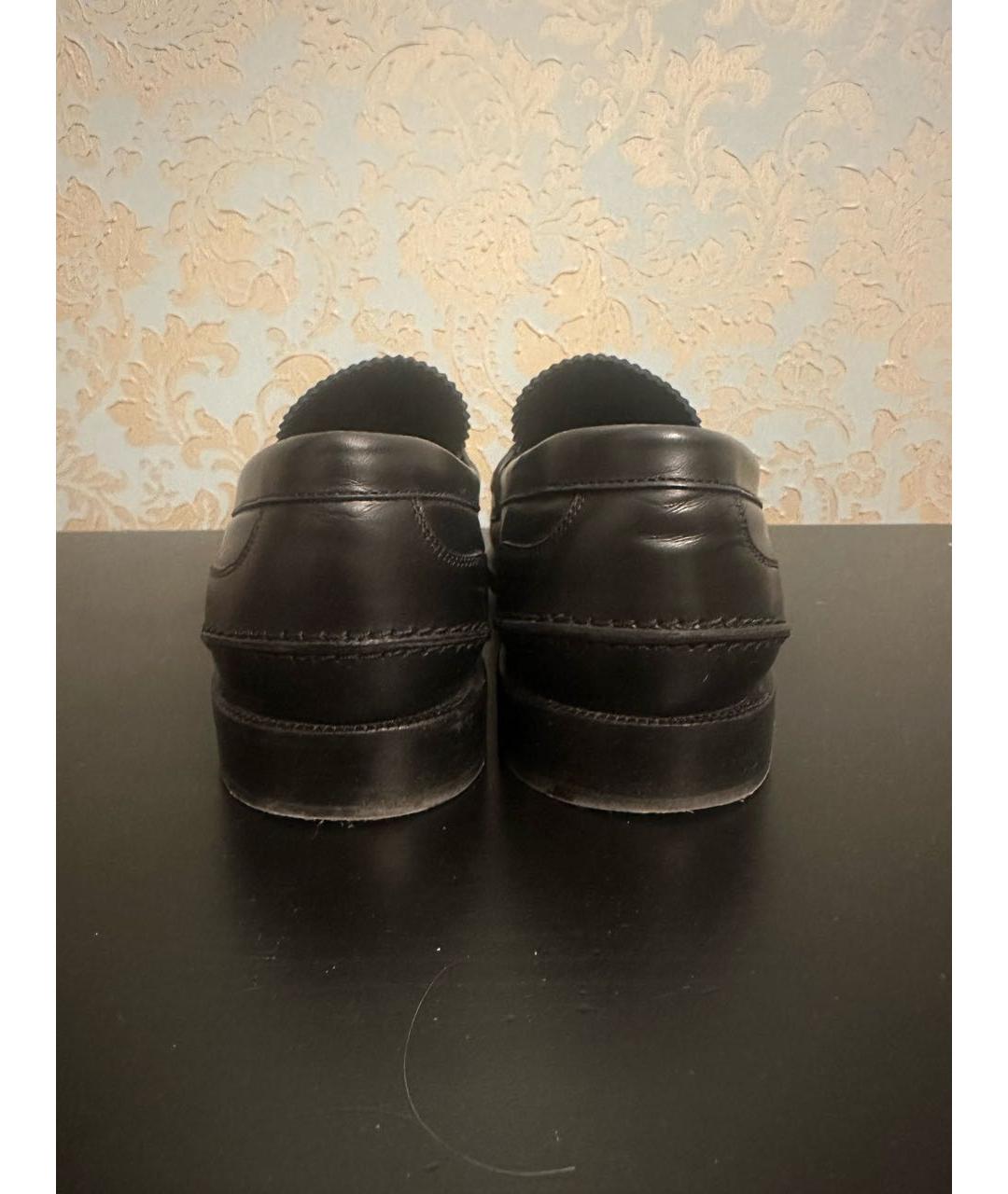 FENDI Черные кожаные лоферы, фото 4