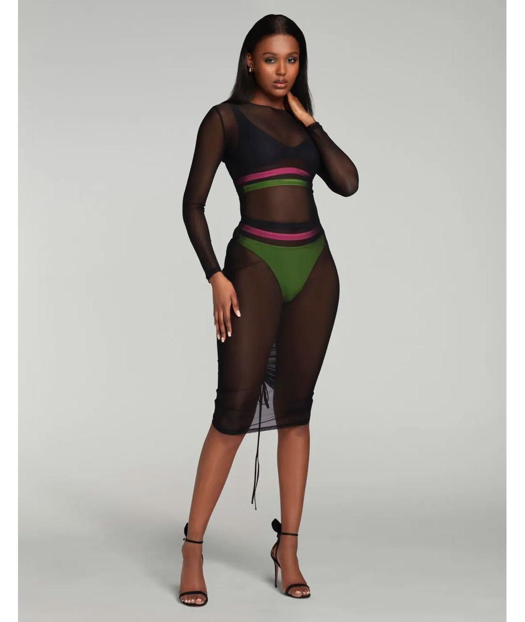 AGENT PROVOCATEUR Черная хлопко-эластановая туника, фото 4