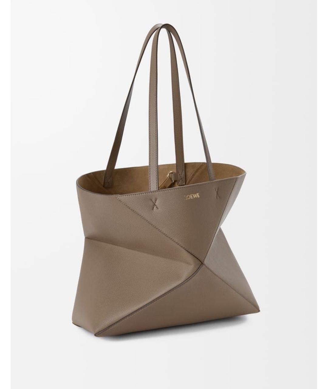 LOEWE Бежевая кожаная сумка через плечо, фото 4