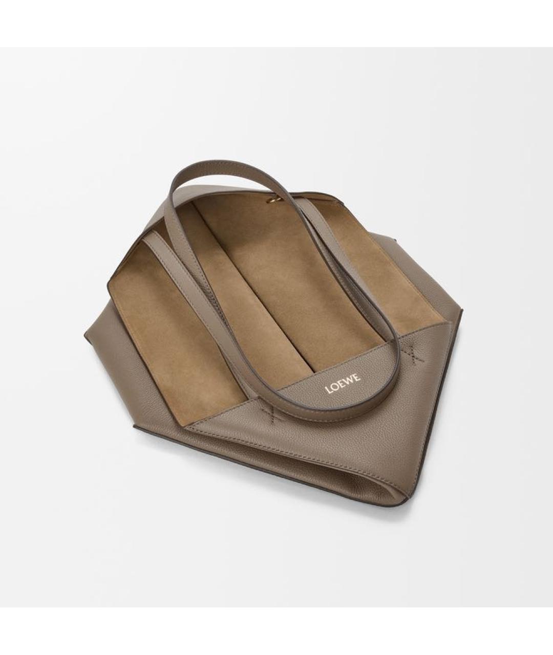 LOEWE Бежевая кожаная сумка через плечо, фото 5