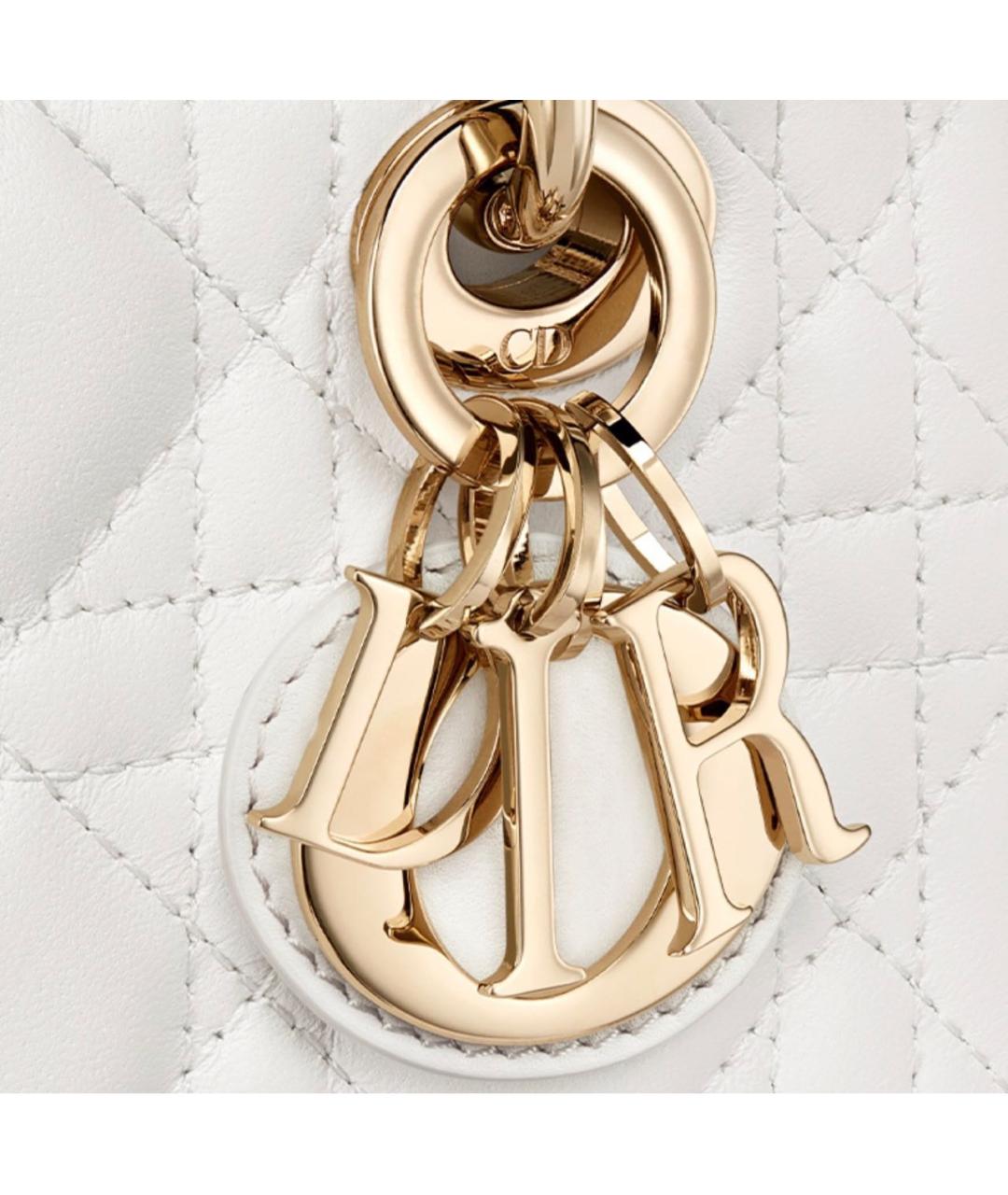 CHRISTIAN DIOR Белая кожаная сумка с короткими ручками, фото 8