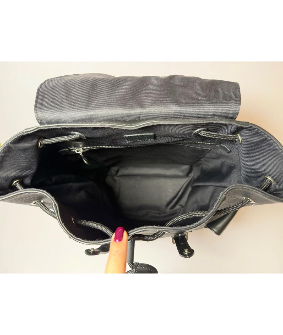 LOUIS VUITTON Черный кожаный рюкзак, фото 4