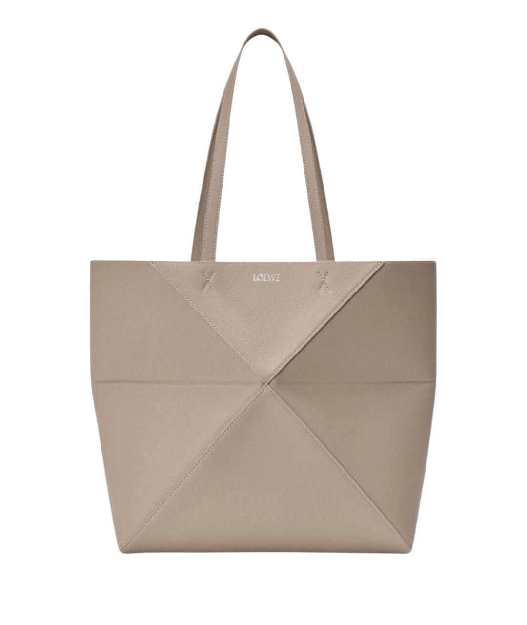 LOEWE Бежевая кожаная сумка через плечо, фото 1