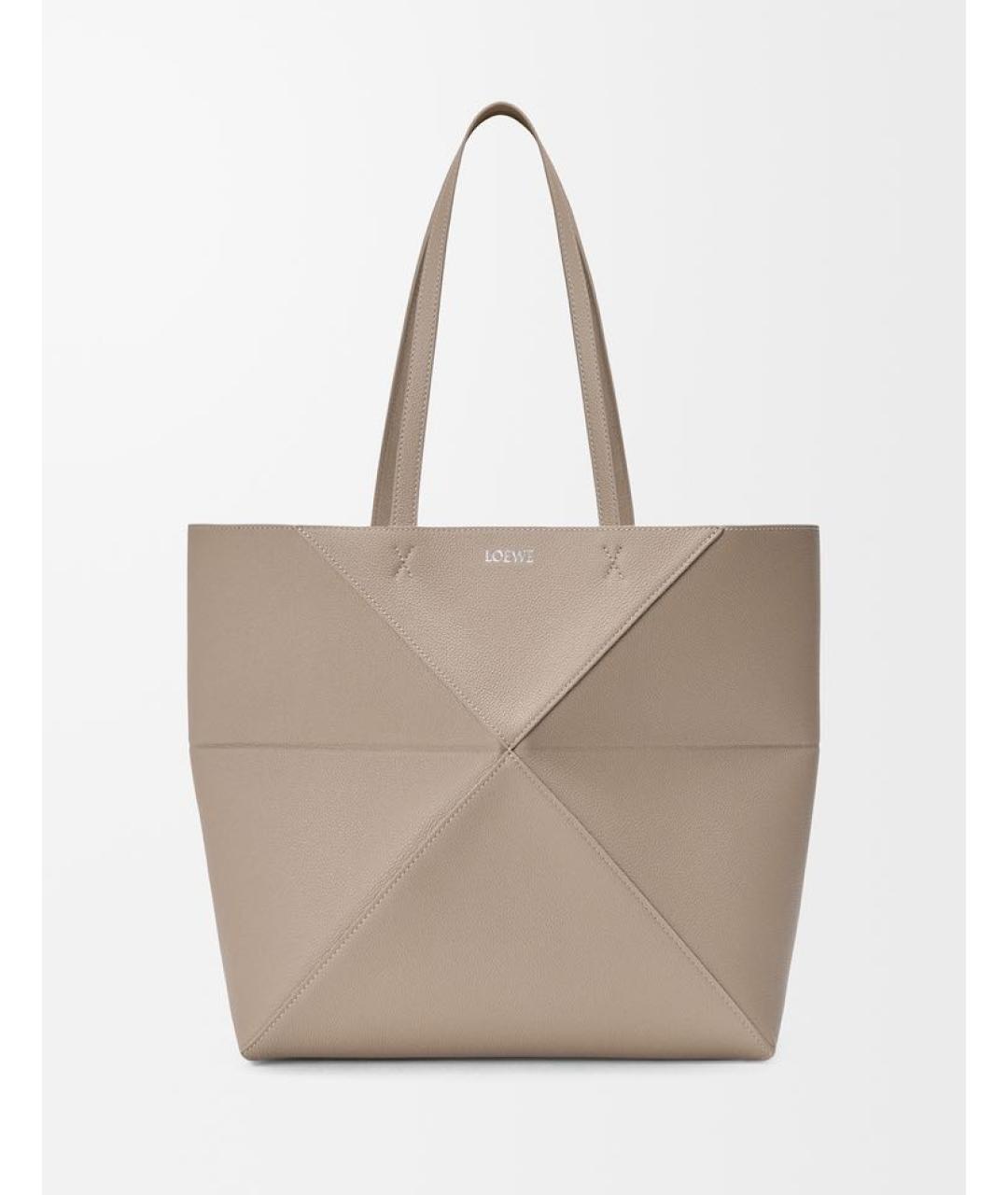 LOEWE Бежевая кожаная сумка через плечо, фото 6