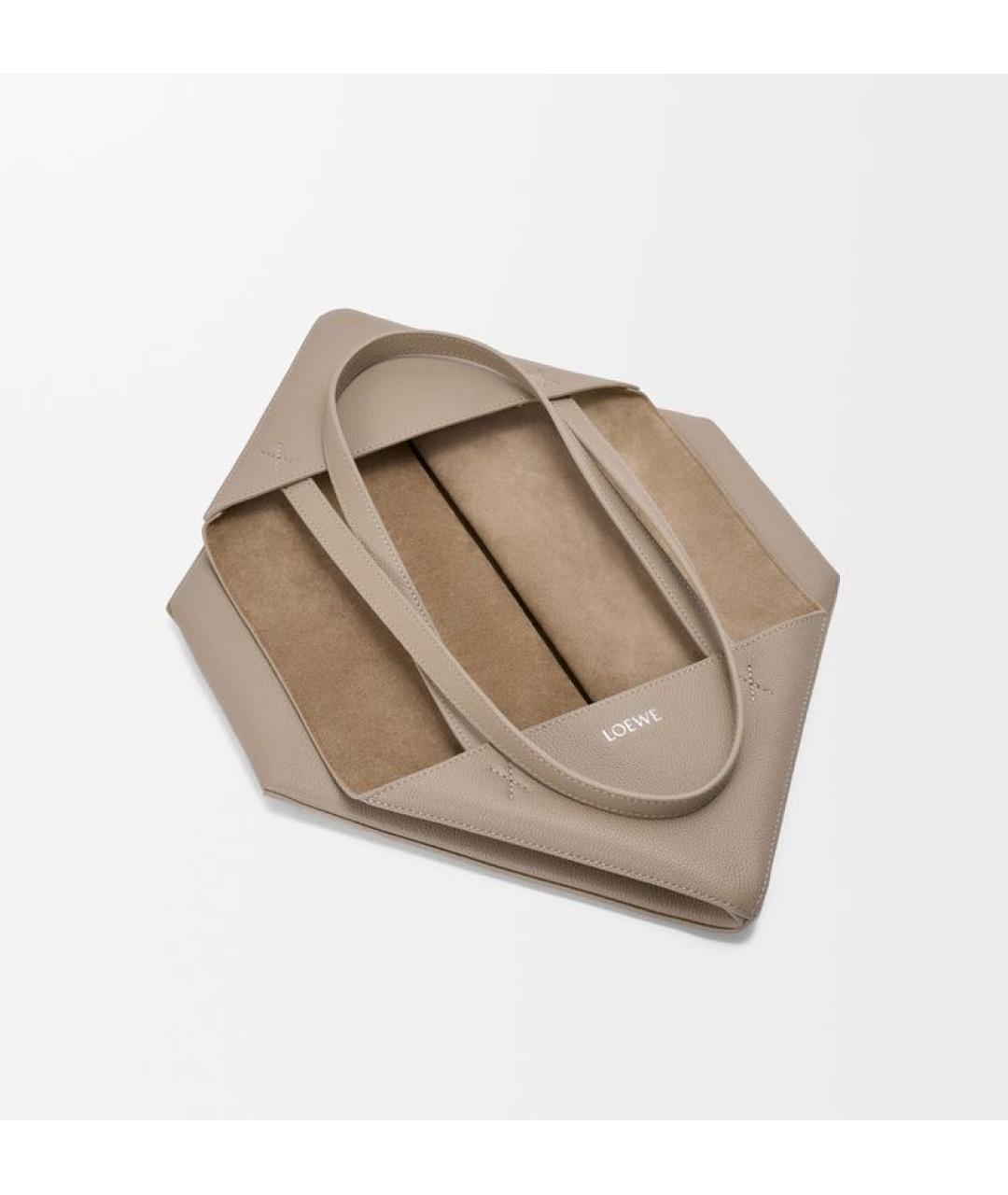 LOEWE Бежевая кожаная сумка через плечо, фото 4