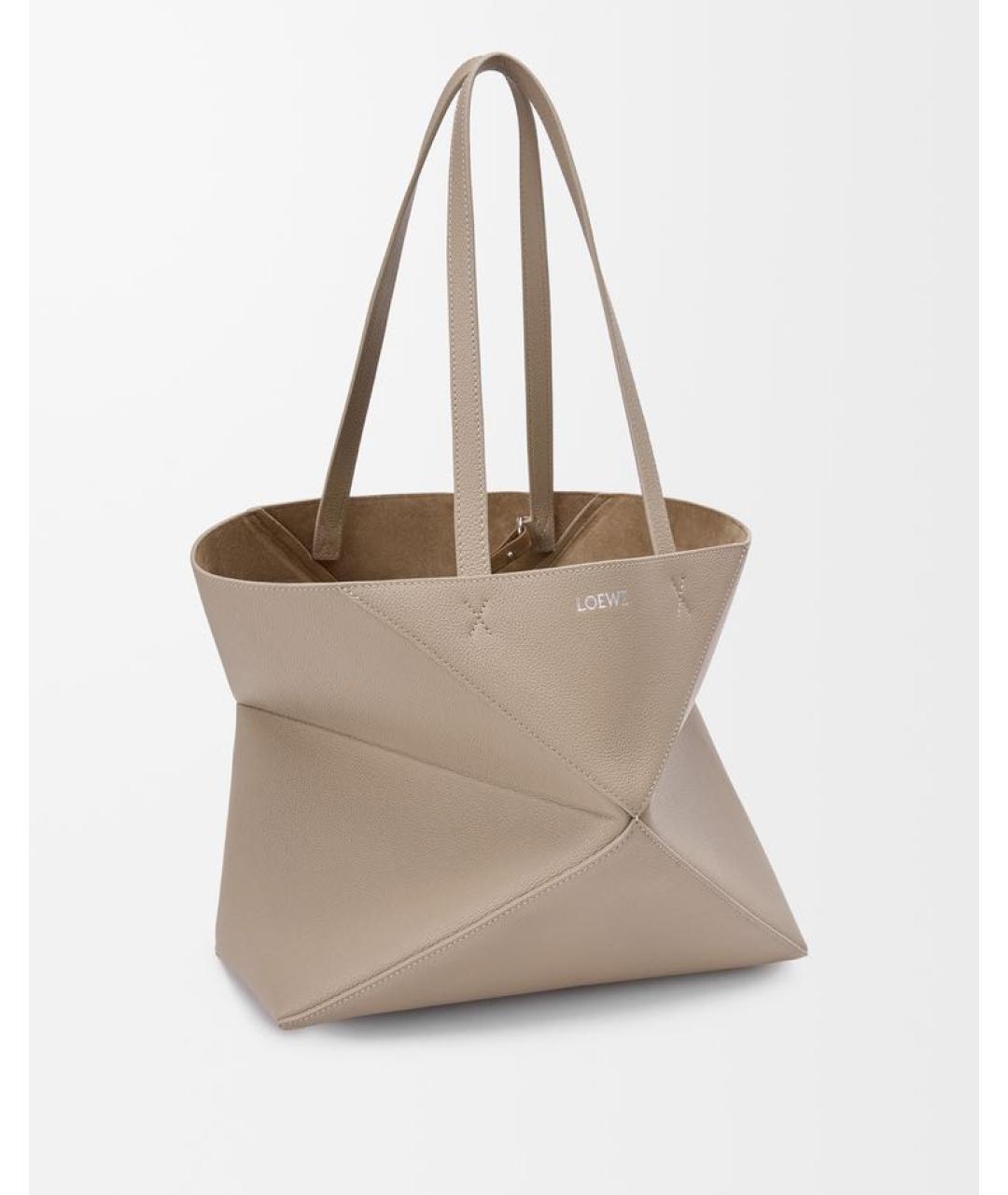 LOEWE Бежевая кожаная сумка через плечо, фото 3