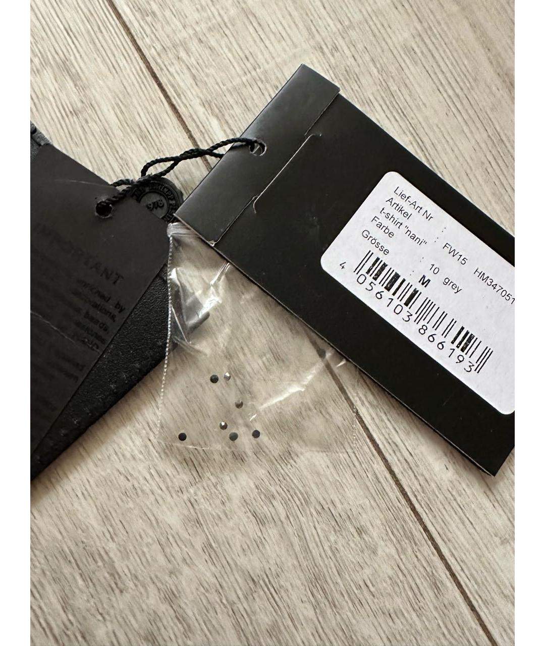 PHILIPP PLEIN Серая хлопковая футболка, фото 4