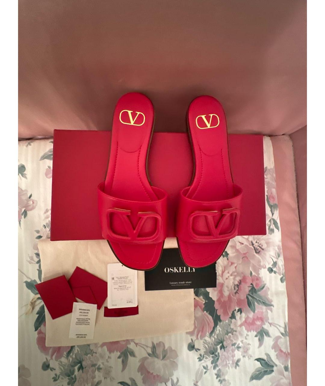 VALENTINO Красные кожаные мюли, фото 4