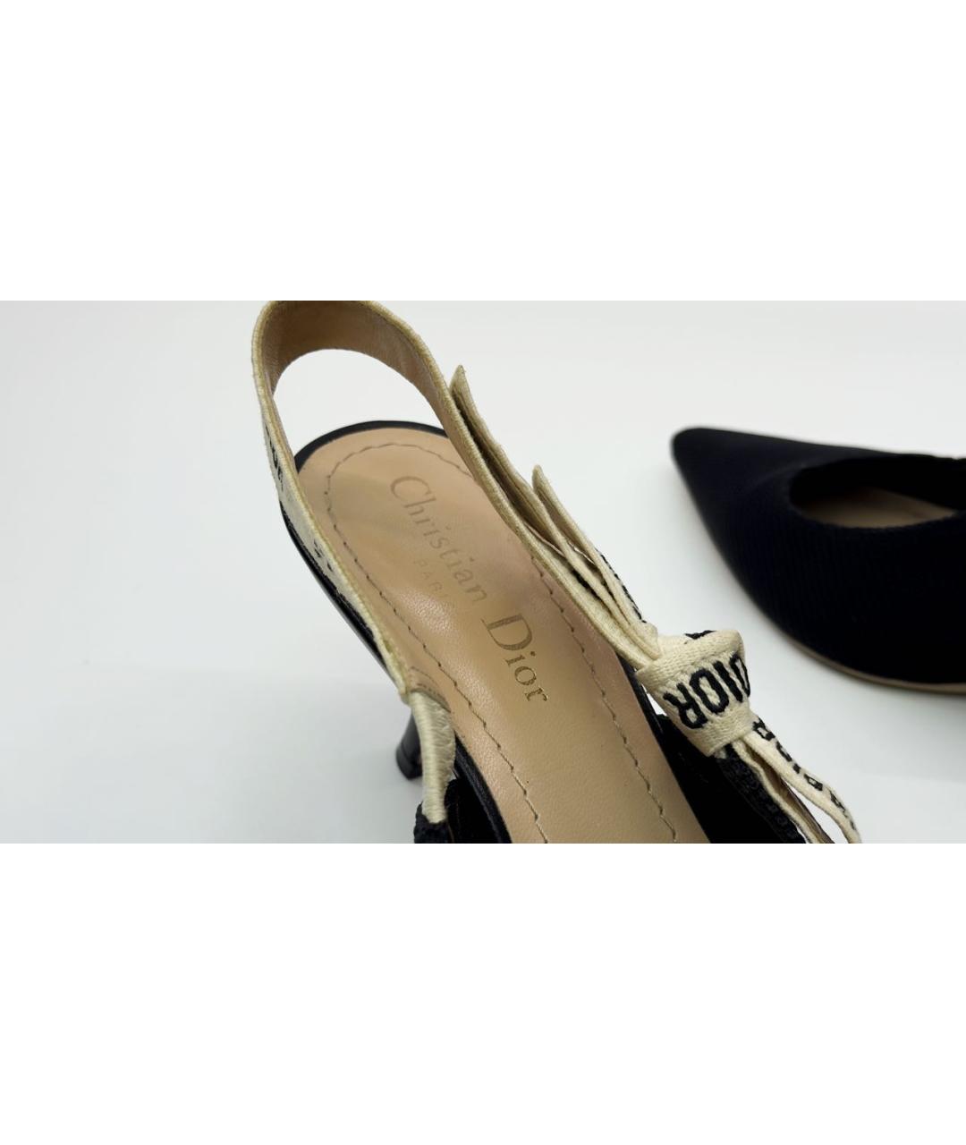 CHRISTIAN DIOR Черные текстильные туфли, фото 7