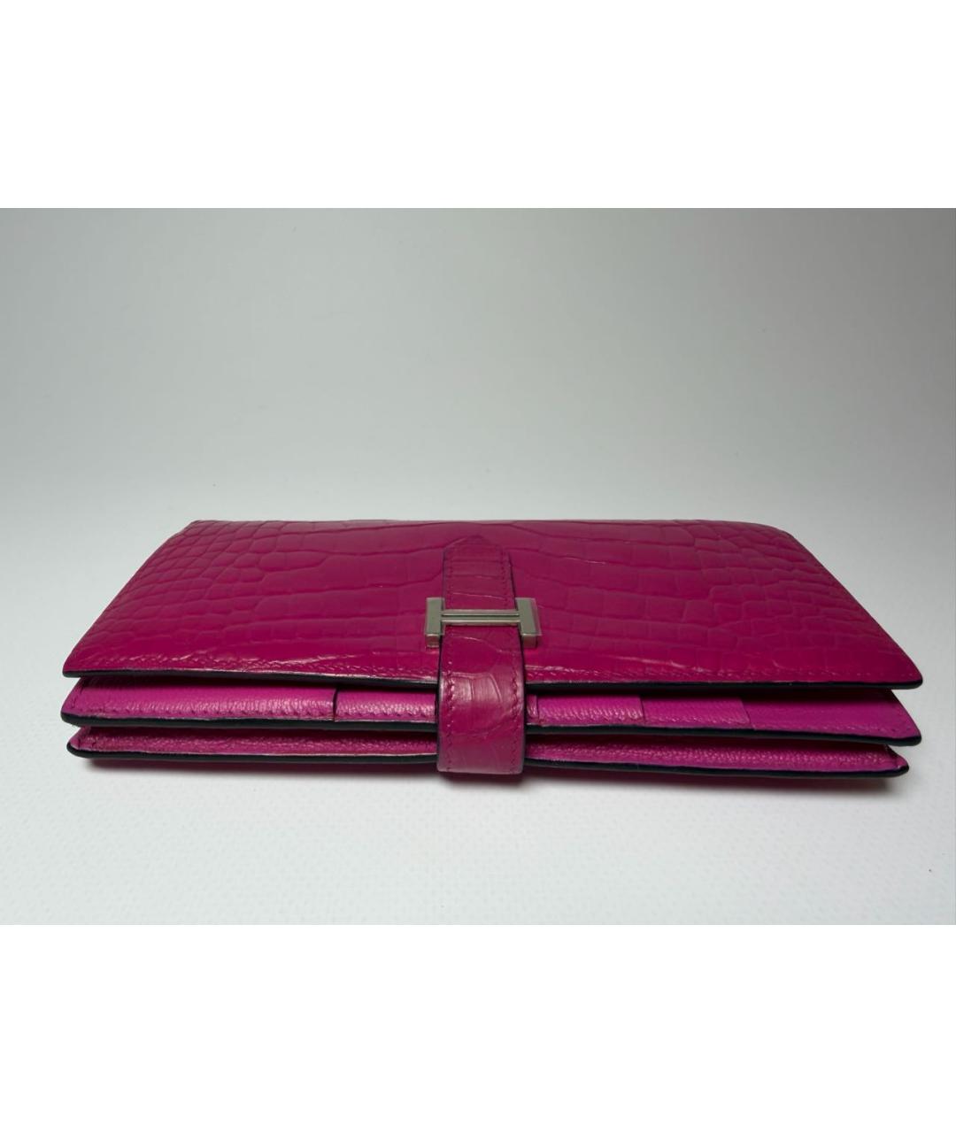 HERMES Фуксия кошелек из экзотической кожи, фото 6