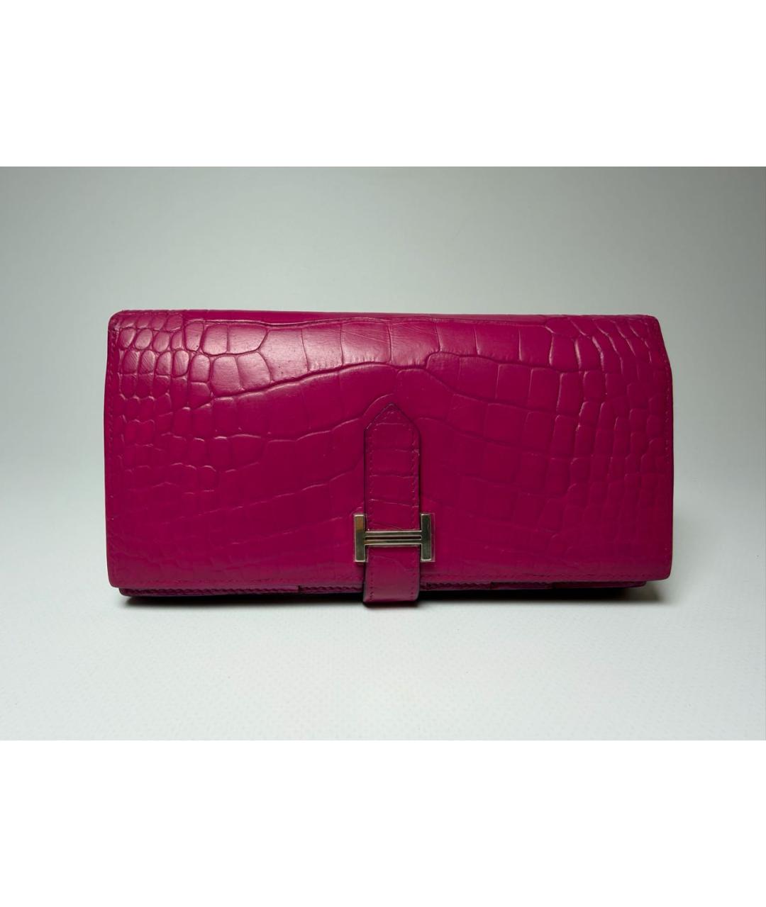 HERMES Фуксия кошелек из экзотической кожи, фото 9