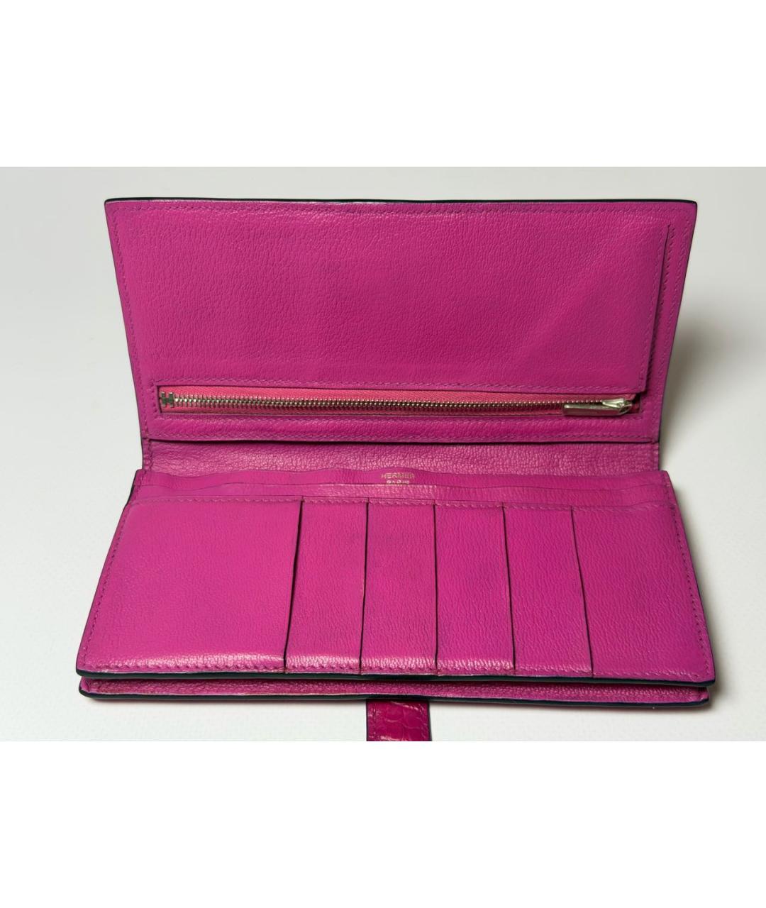 HERMES Фуксия кошелек из экзотической кожи, фото 4