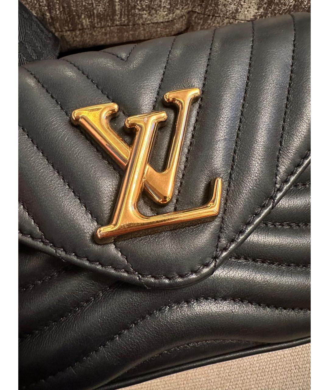 LOUIS VUITTON Черная кожаная сумка через плечо, фото 5