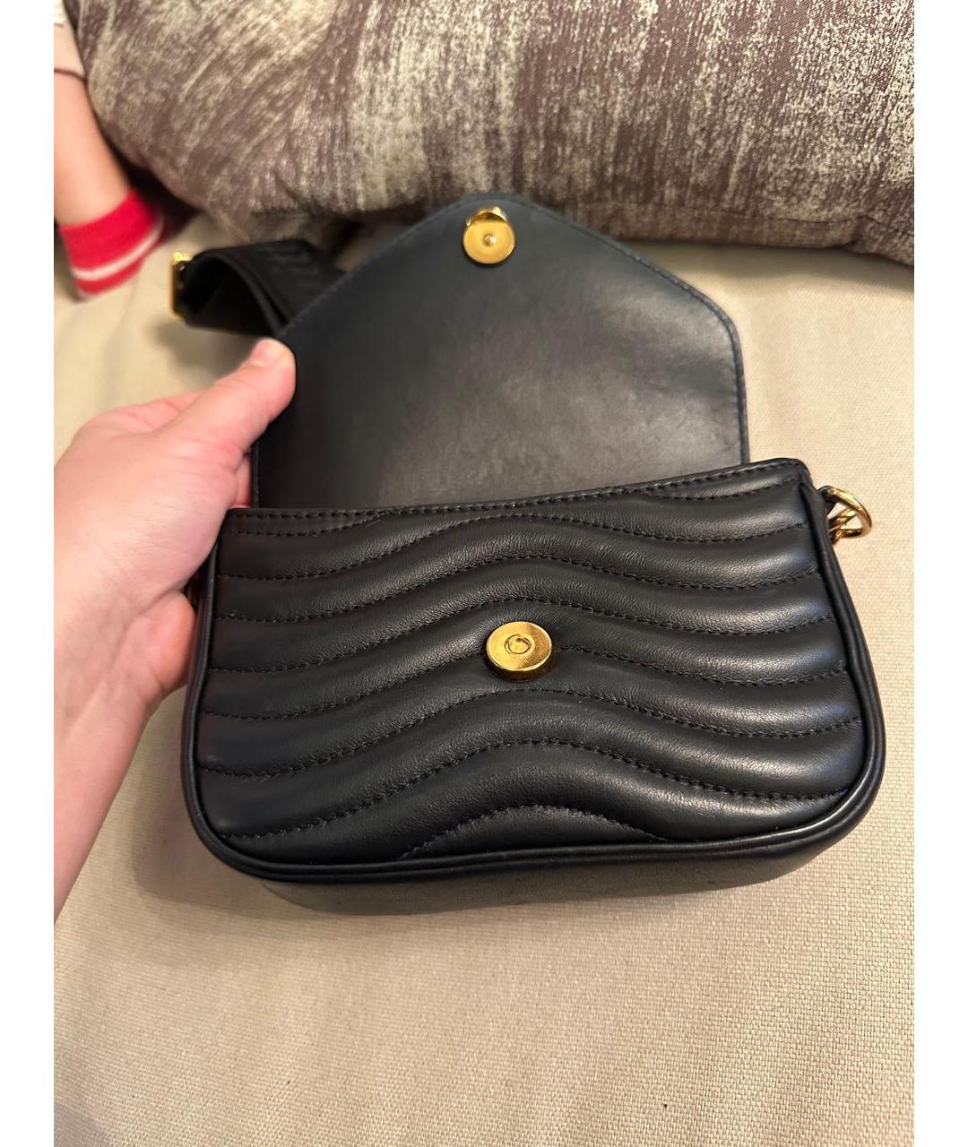 LOUIS VUITTON Черная кожаная сумка через плечо, фото 3