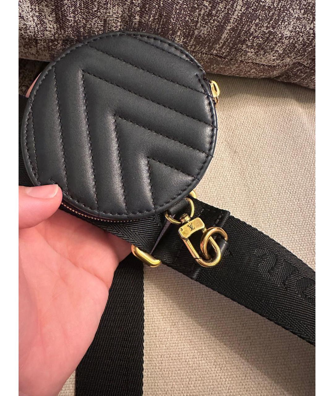 LOUIS VUITTON Черная кожаная сумка через плечо, фото 8