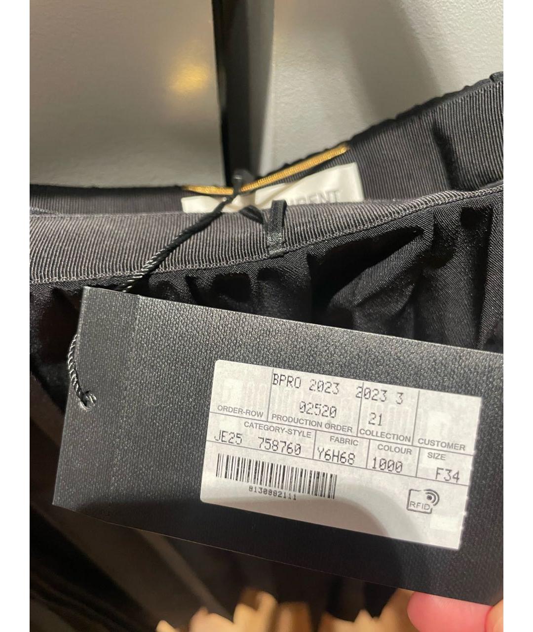 SAINT LAURENT Черная полиэстеровая юбка миди, фото 4