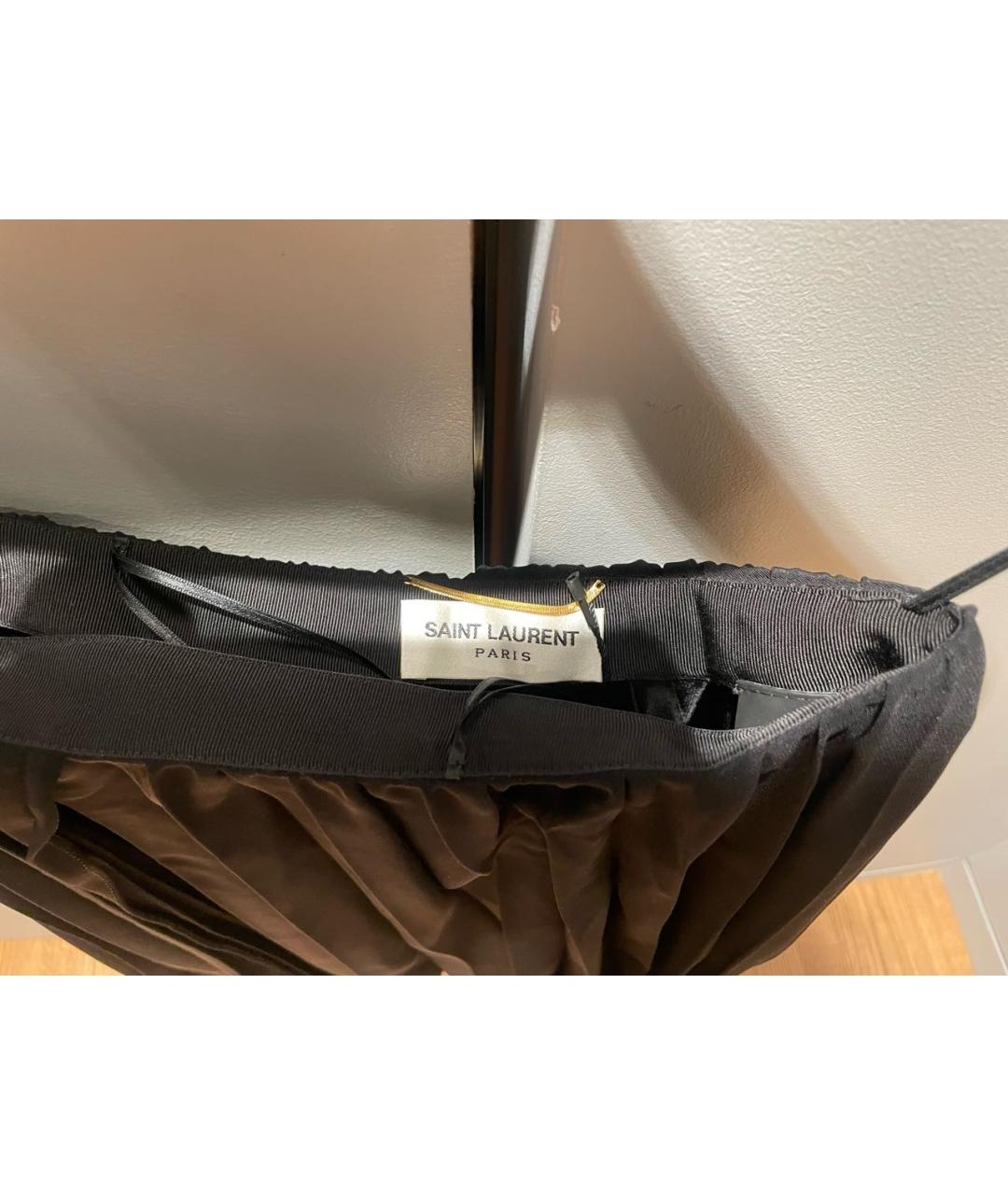 SAINT LAURENT Черная полиэстеровая юбка миди, фото 3