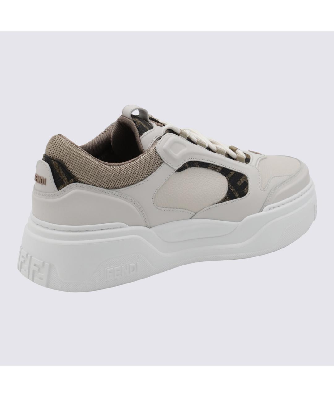 FENDI Белые кожаные низкие кроссовки / кеды, фото 2