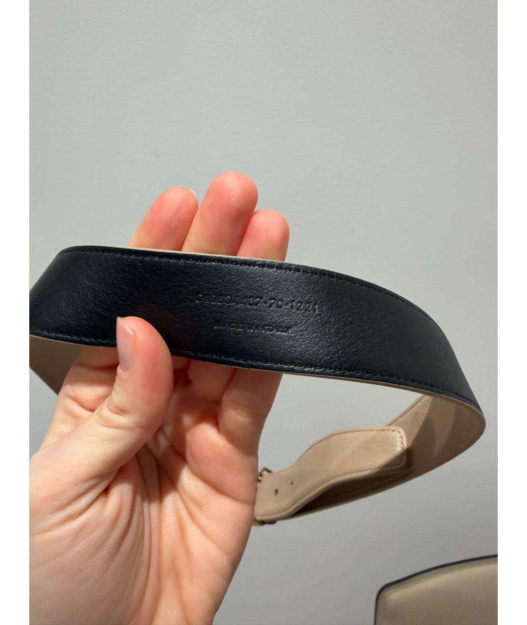 SAINT LAURENT Бежевый кожаный ремень, фото 4