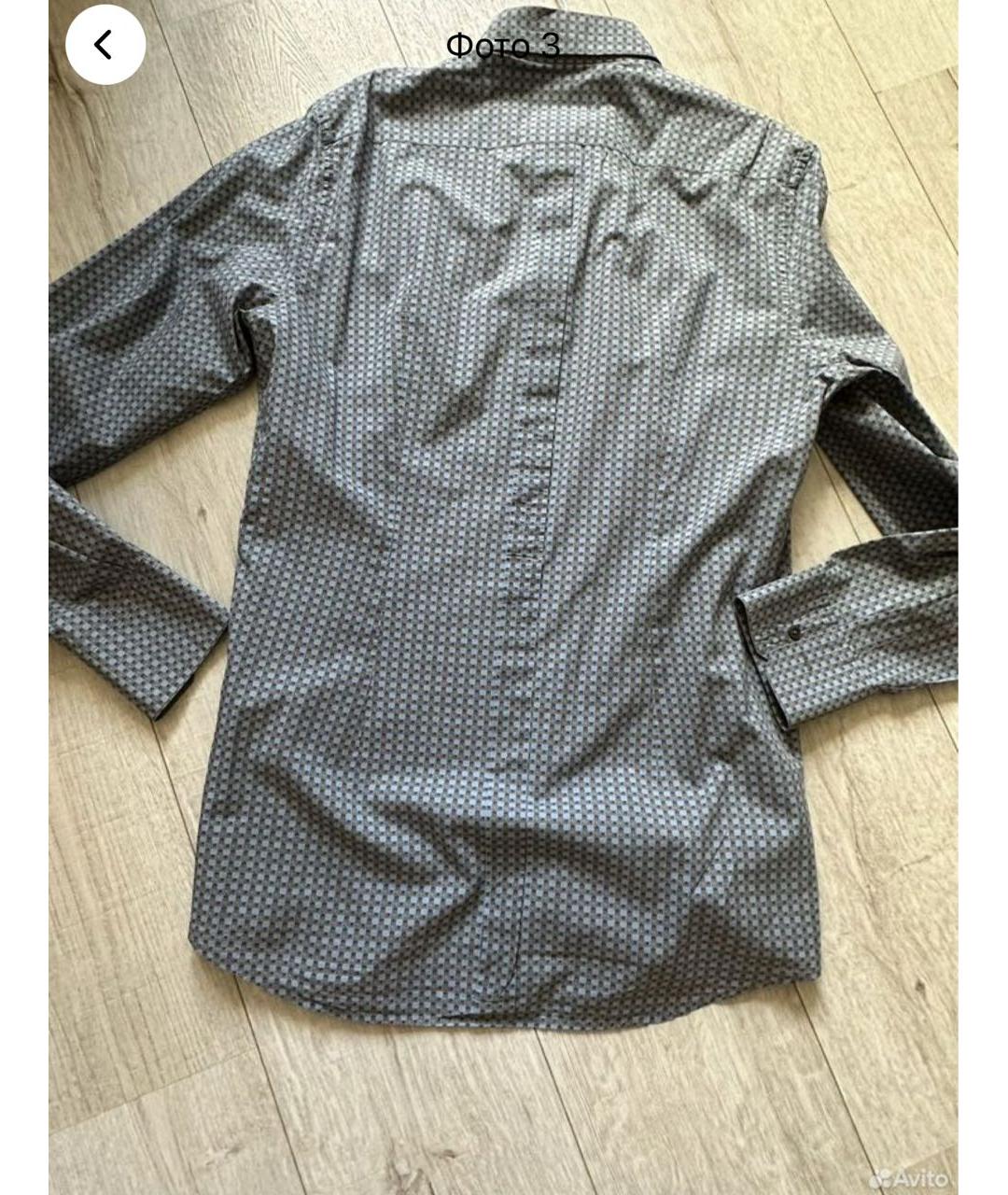 DOLCE&GABBANA Синяя хлопковая классическая рубашка, фото 4