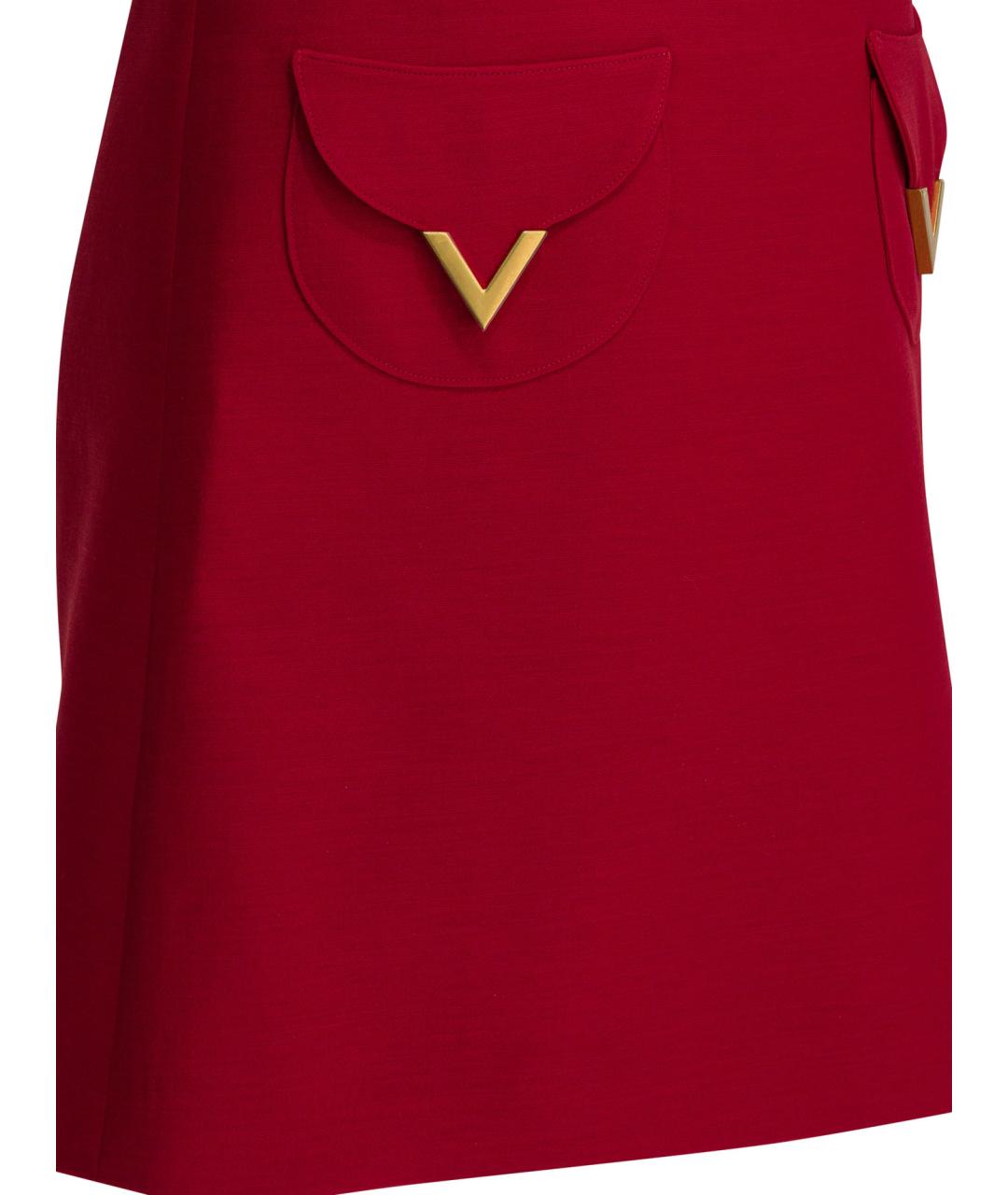 VALENTINO Красное шерстяное повседневное платье, фото 4