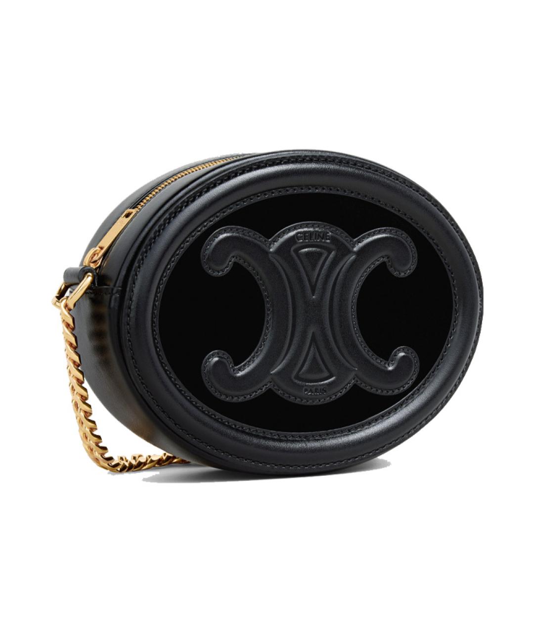 CELINE Черная кожаная сумка через плечо, фото 2