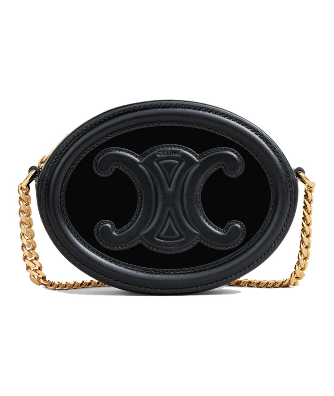 CELINE Черная кожаная сумка через плечо, фото 1