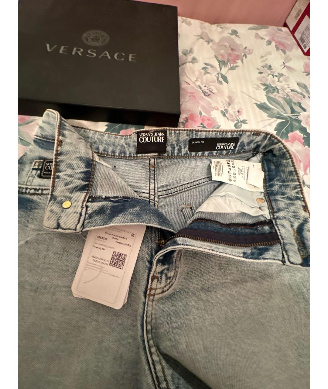 VERSACE JEANS COUTURE Голубые деним шорты, фото 4