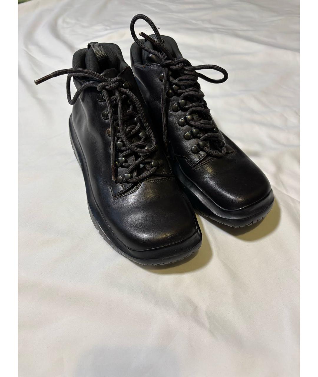 PRADA Черные кожаные ботинки, фото 2