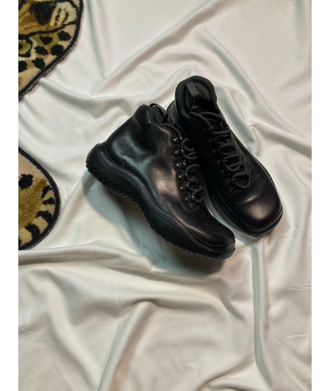 PRADA Черные кожаные ботинки, фото 6