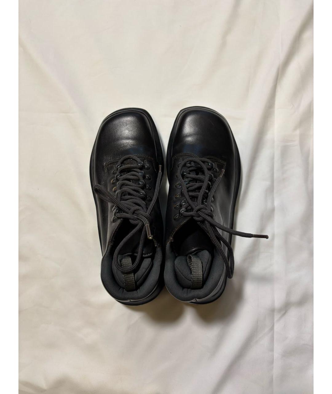 PRADA Черные кожаные ботинки, фото 3