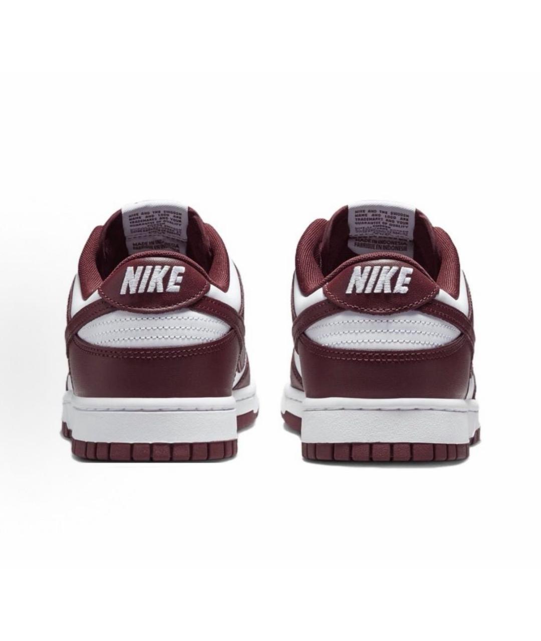 NIKE Бордовые кожаные низкие кроссовки / кеды, фото 6