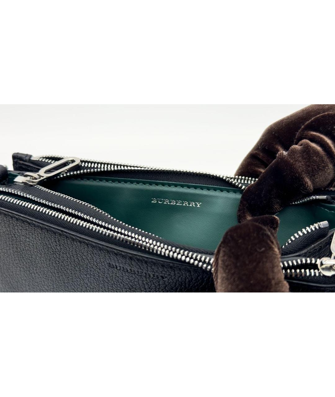 BURBERRY Черная кожаная сумка на плечо, фото 6